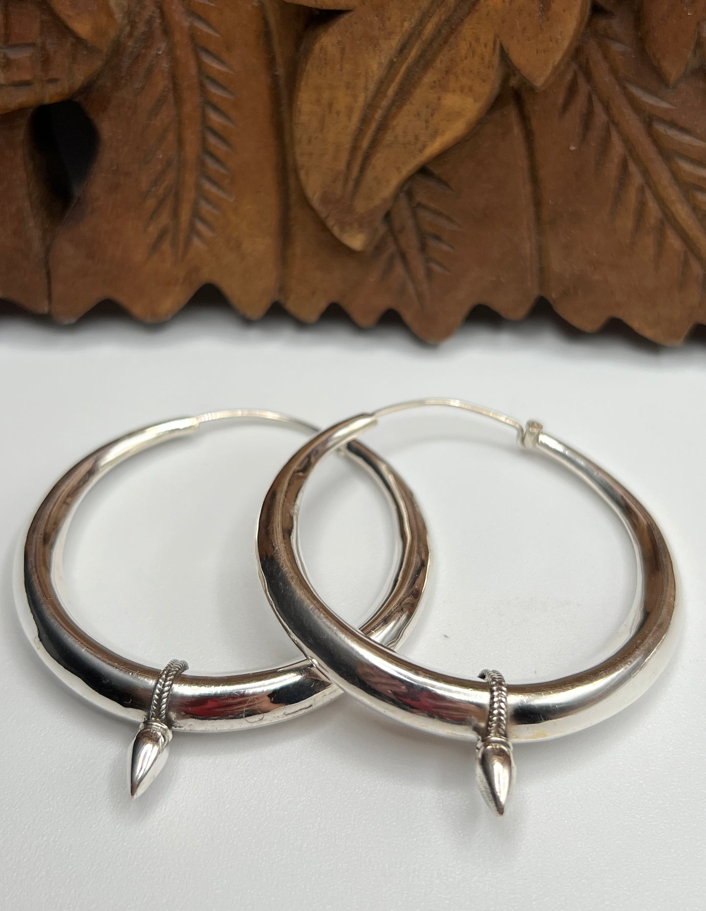 Plain Spike Hoop Earrings