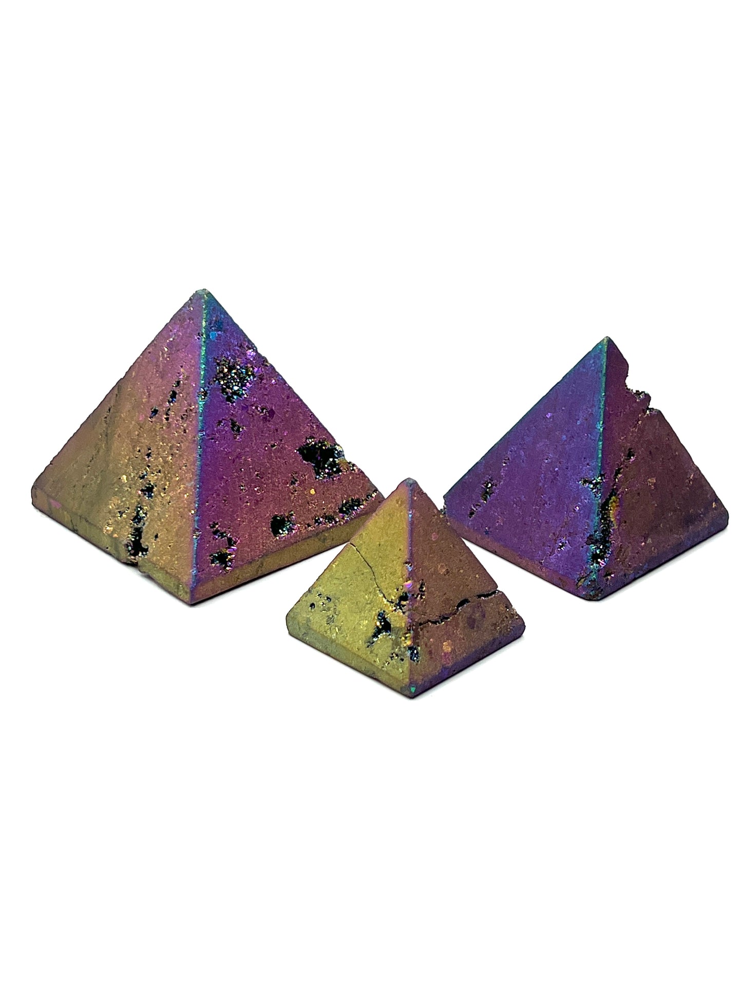 Titanium Druzy Pyramids