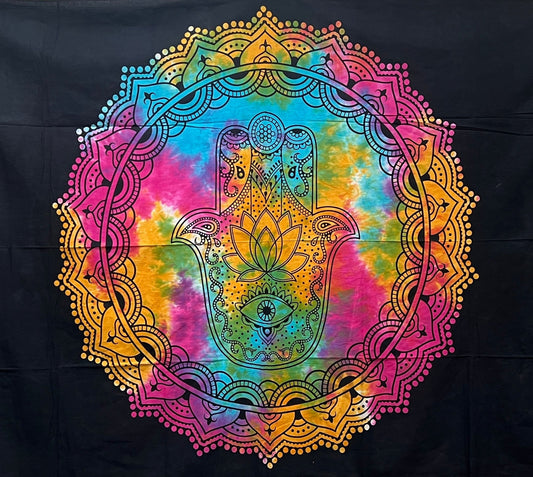 Lotus Hamsa Tapestry