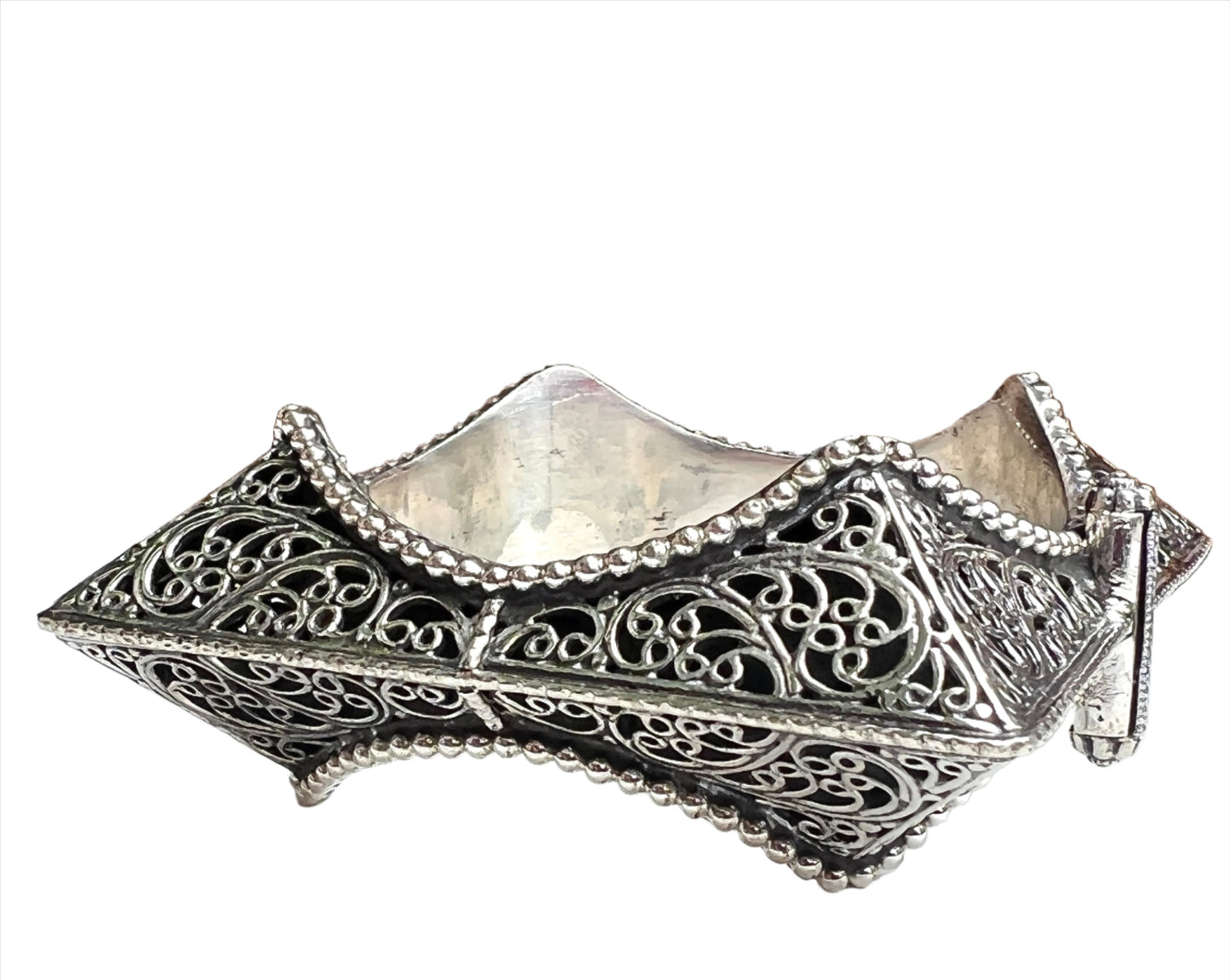 Vintage Rajasthani Sterling Silver Square Kada Bracelet