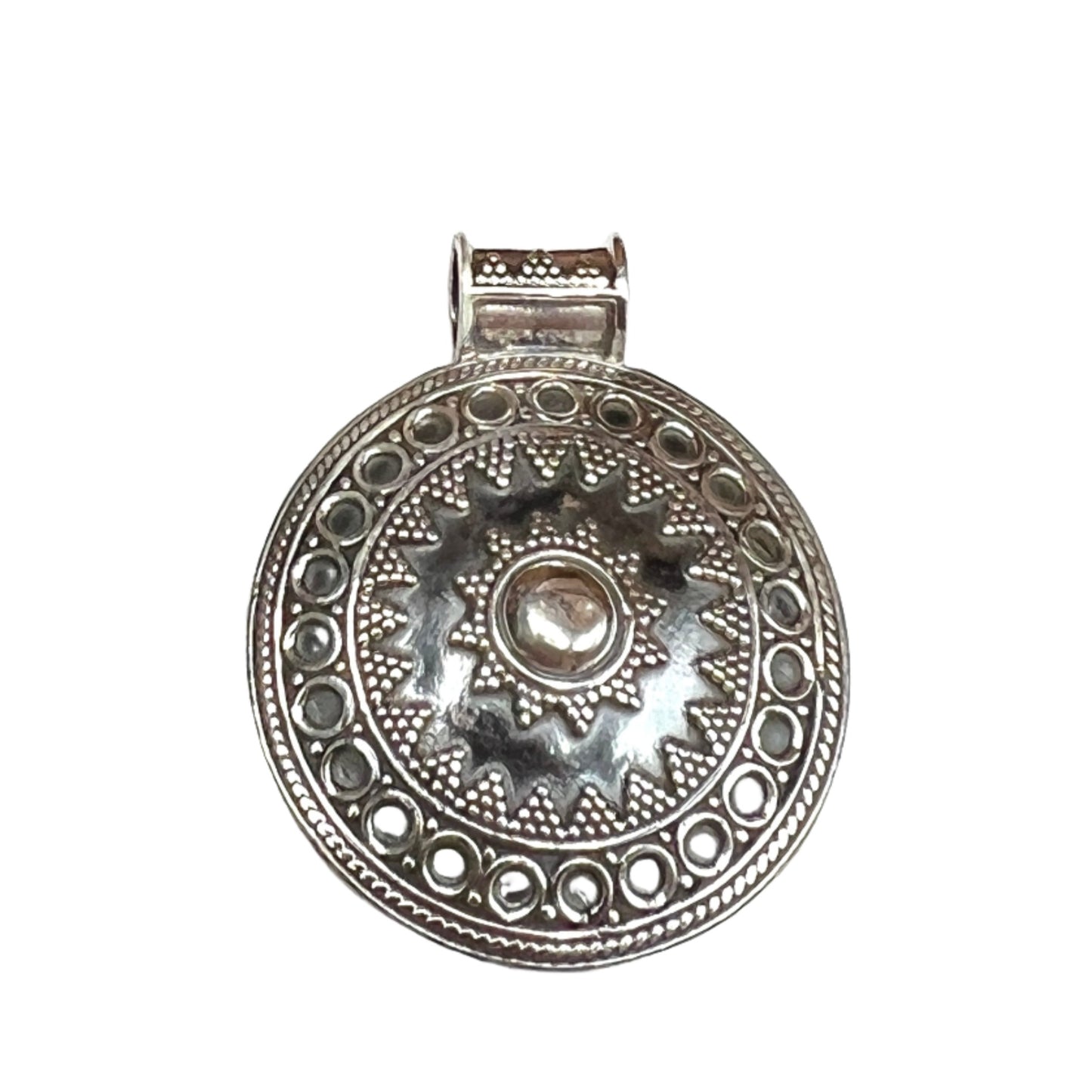 Oxidized Silver Circle Tribal Pedants