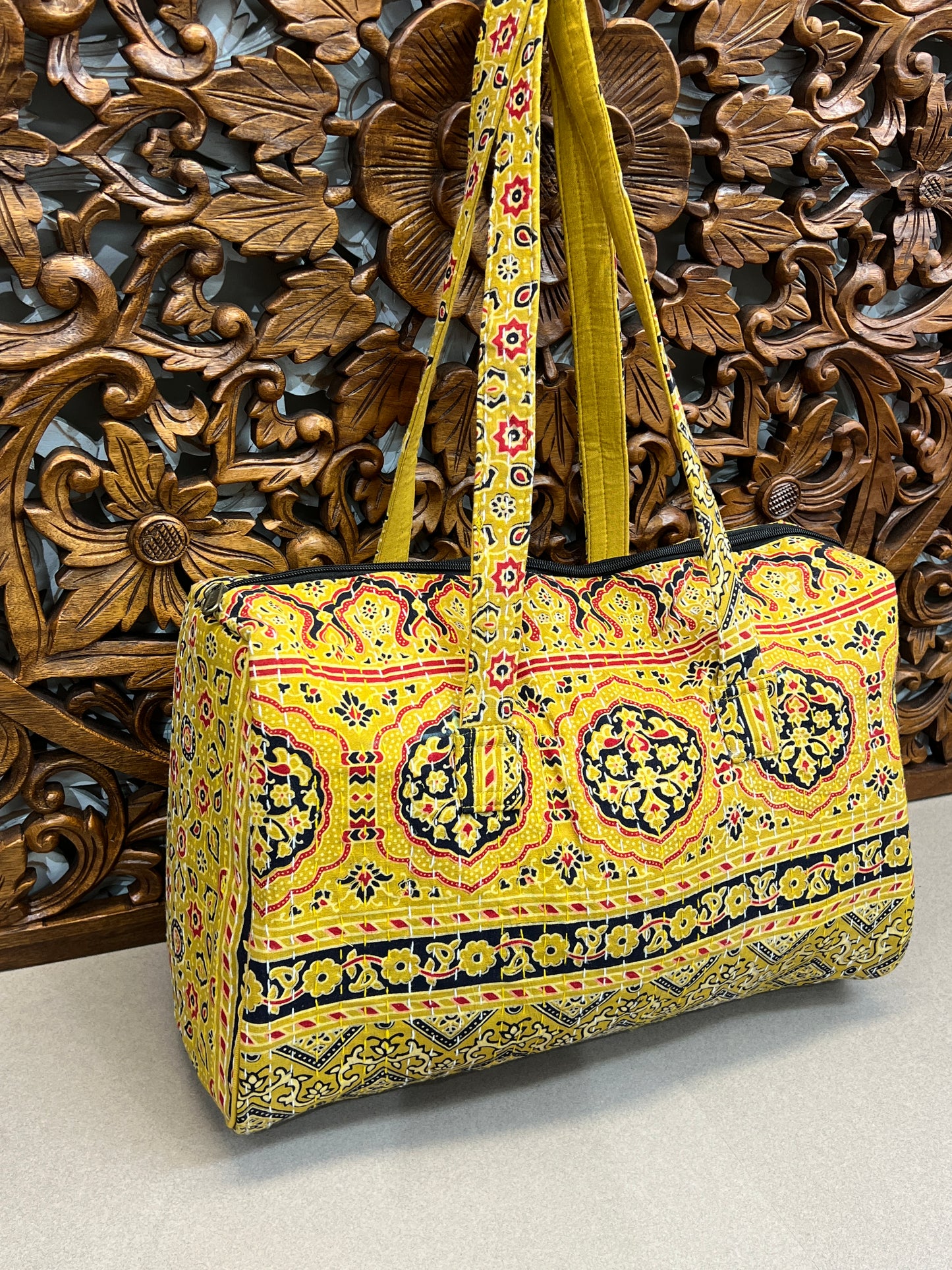 Rajasthani Print Kantha Duffle Bag
