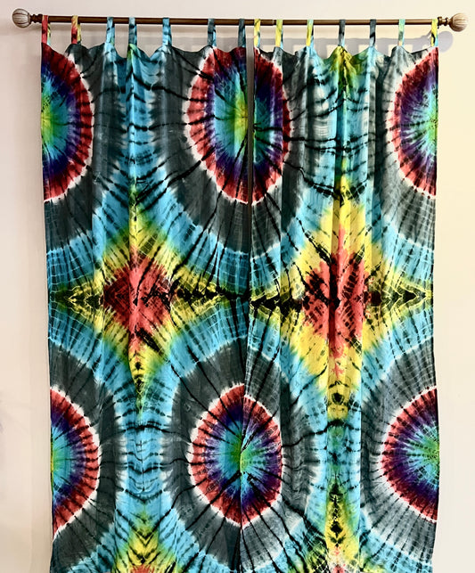 Rainbow Tie Dyed Curtain Panels
