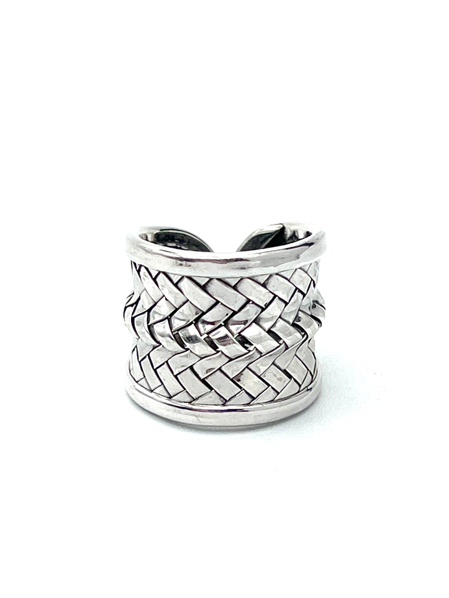 Sterling Silver Braided Cuff Ring