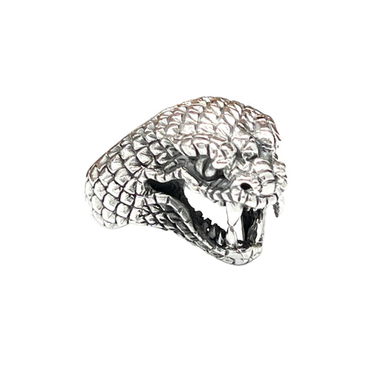 Sterling Silver Snake Face Ring