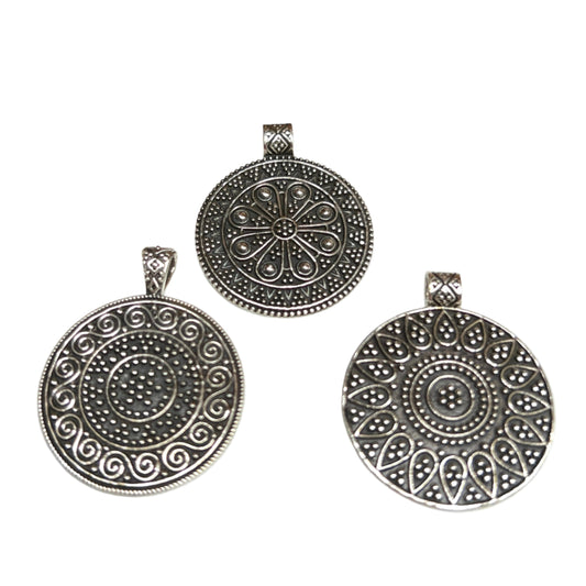 Oxidized Silver Tribal Pedants