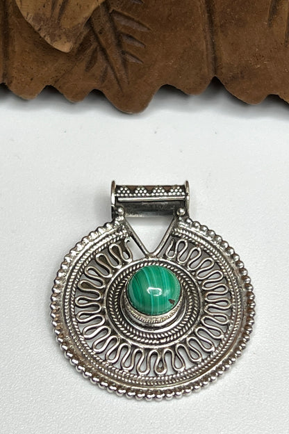 Swirl Shield Gemstone Pendants
