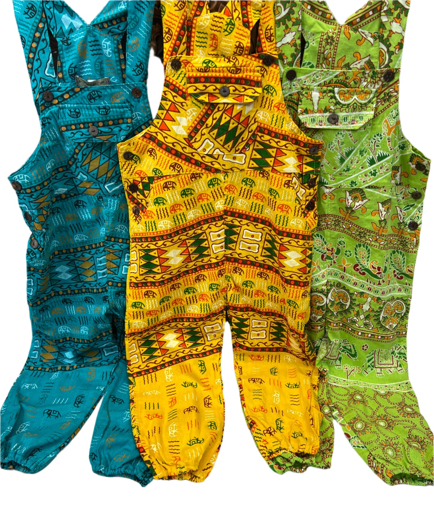 Child BlockPrint Long Overalls