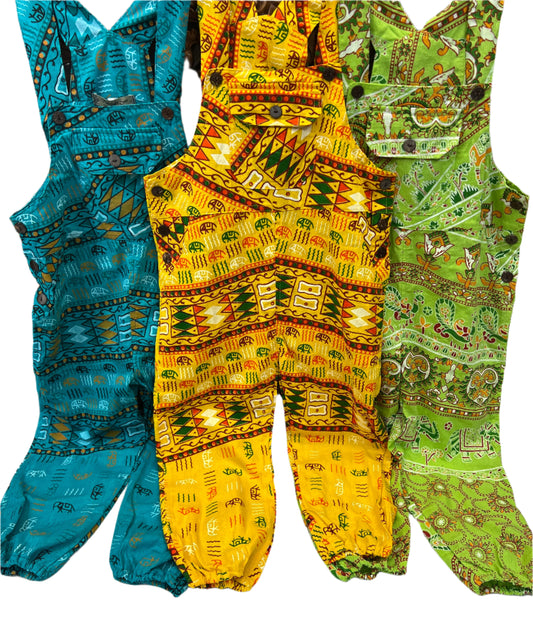 Child BlockPrint Long Overalls