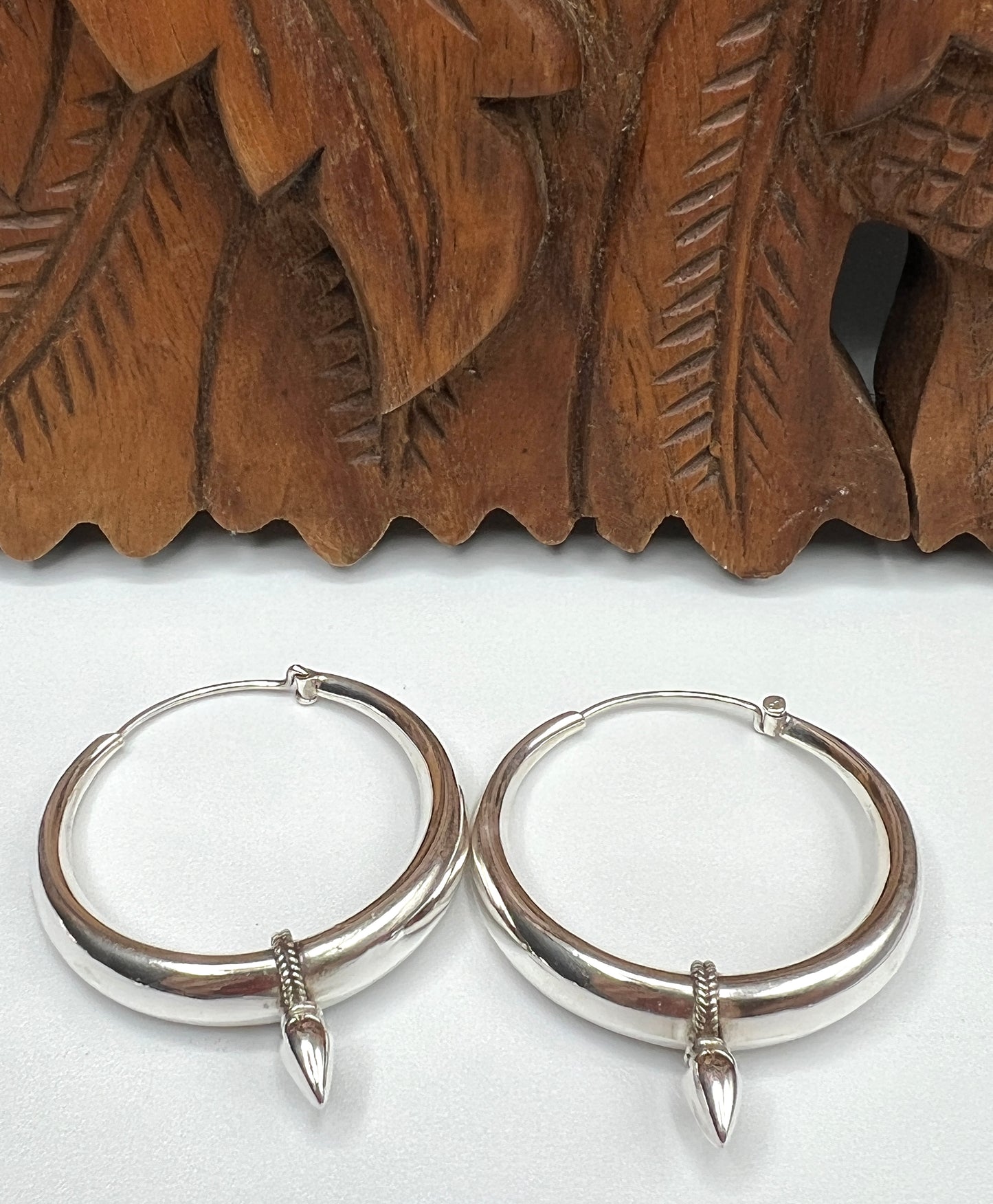 Plain Spike Hoop Earrings