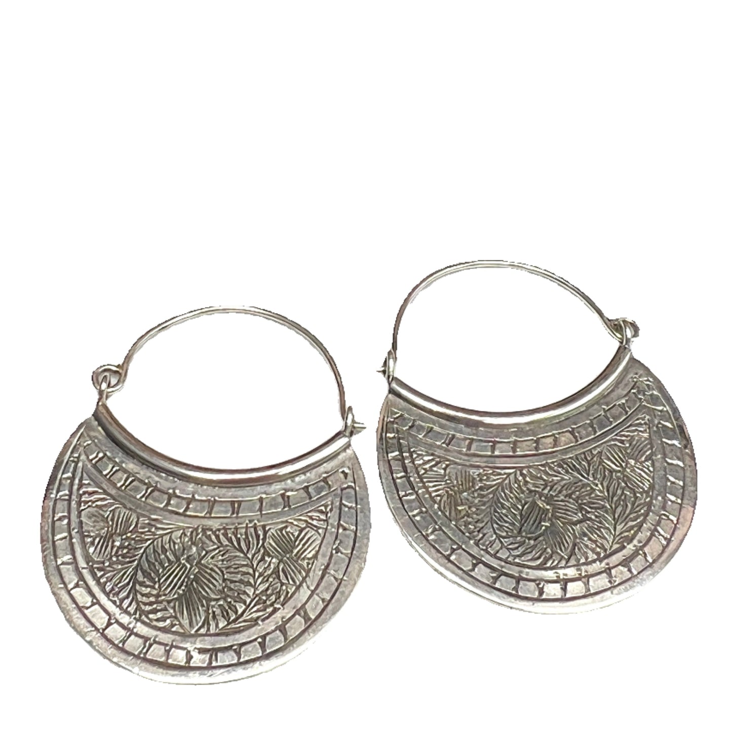 Large Flower Shield Earrings