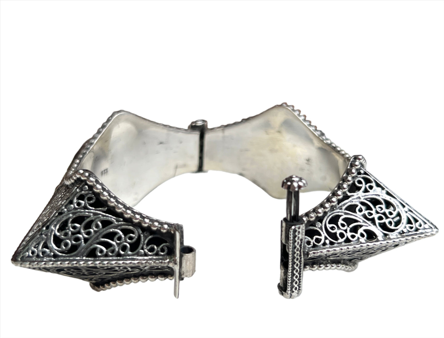 Vintage Rajasthani Sterling Silver Square Kada Bracelet