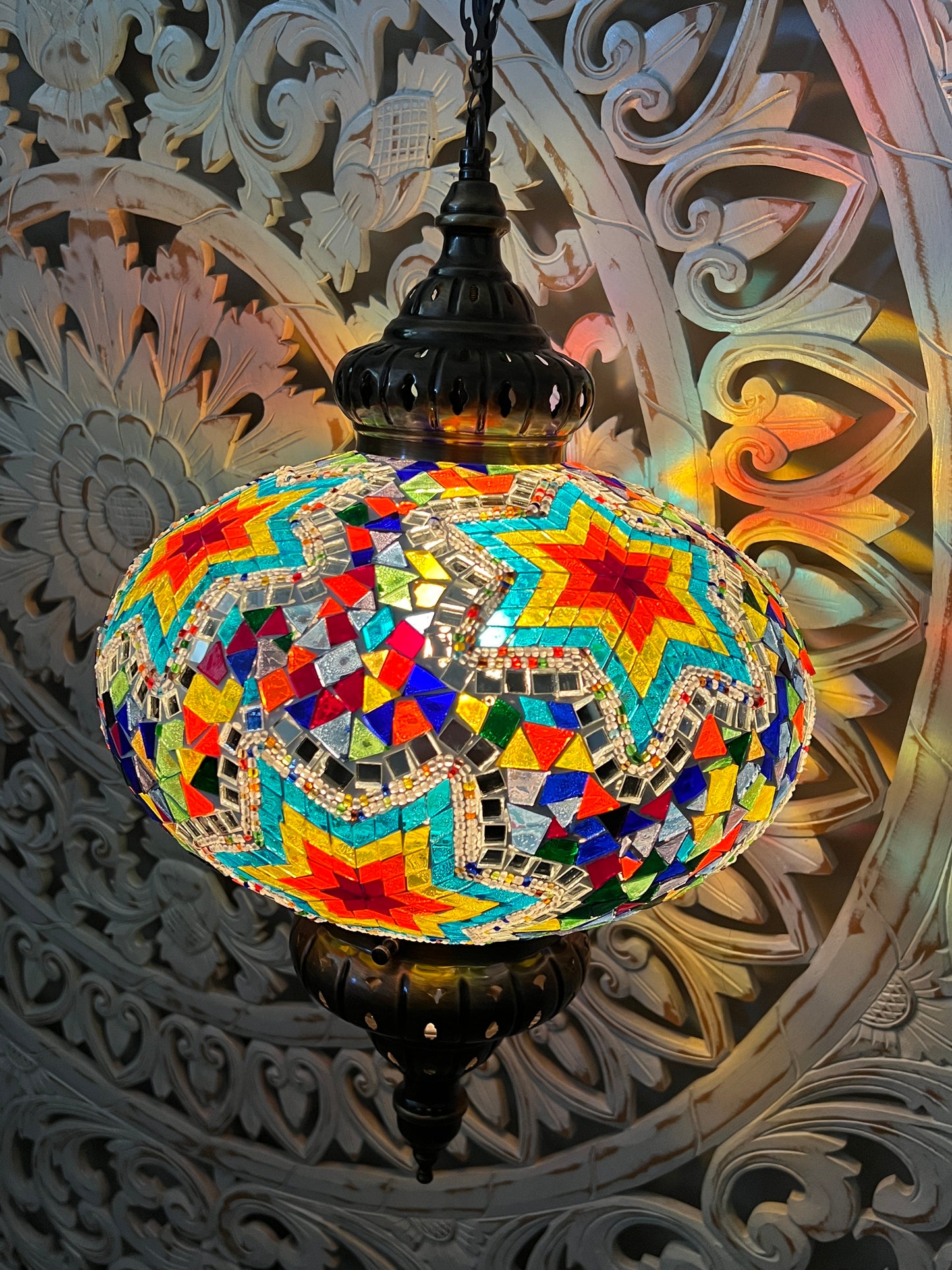 Turkish Mosaic Hanging Lamps | Large
