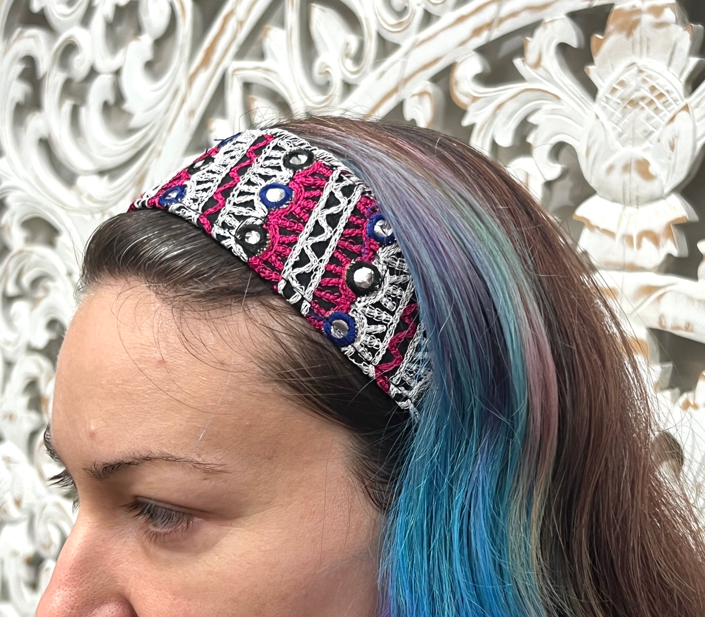 Geometric Embroidered  Headband