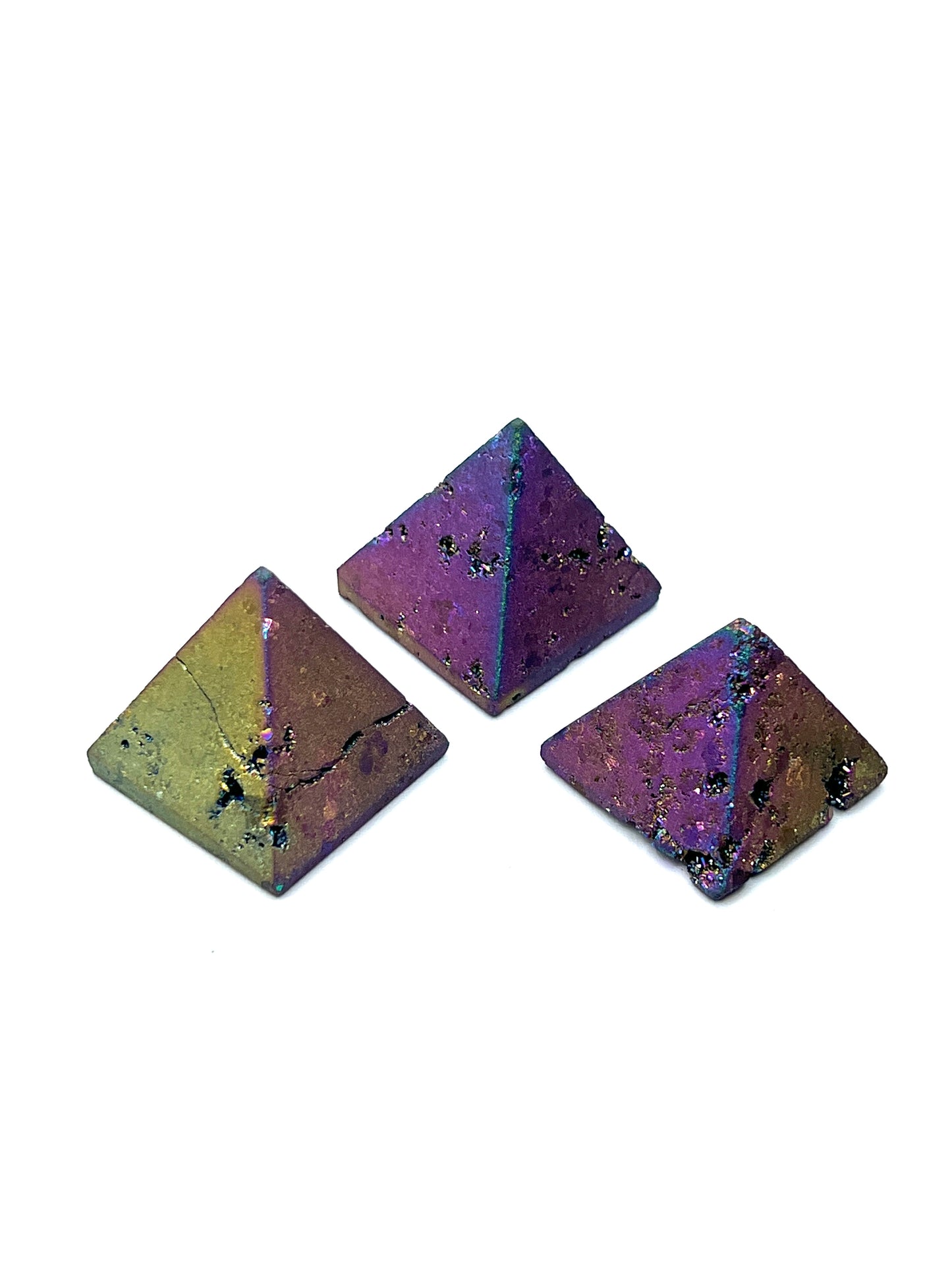 Titanium Druzy Pyramids