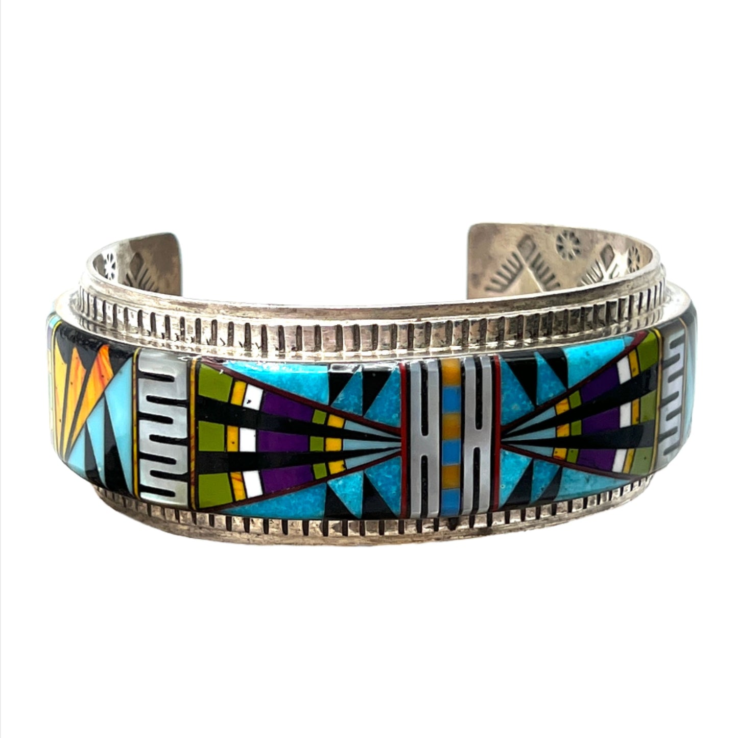 Rare Inlaid Gemstone Bracelet by David Freeland