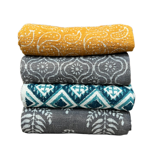 Handloomed Block Print Throw Blanket