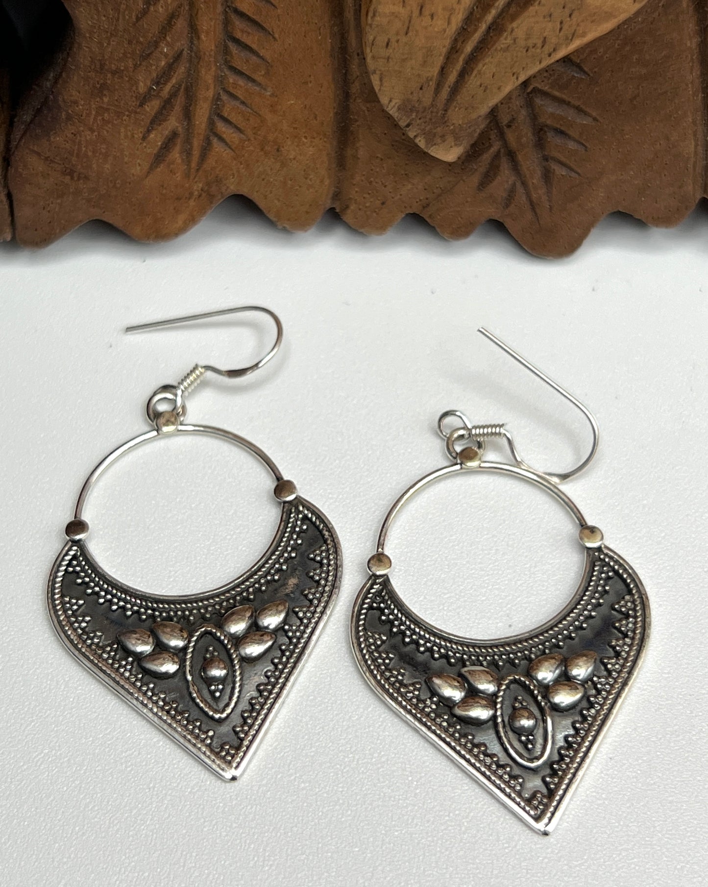 Oxidized Silver Tribal Earrings