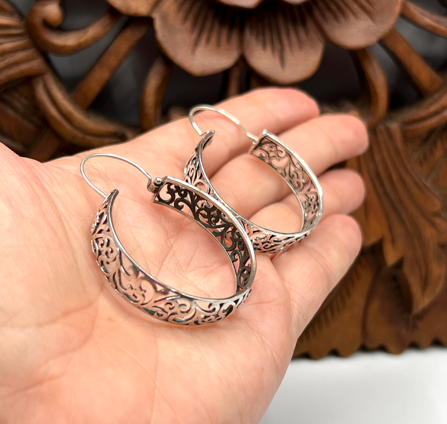 Large Swirl Hoop Earrings