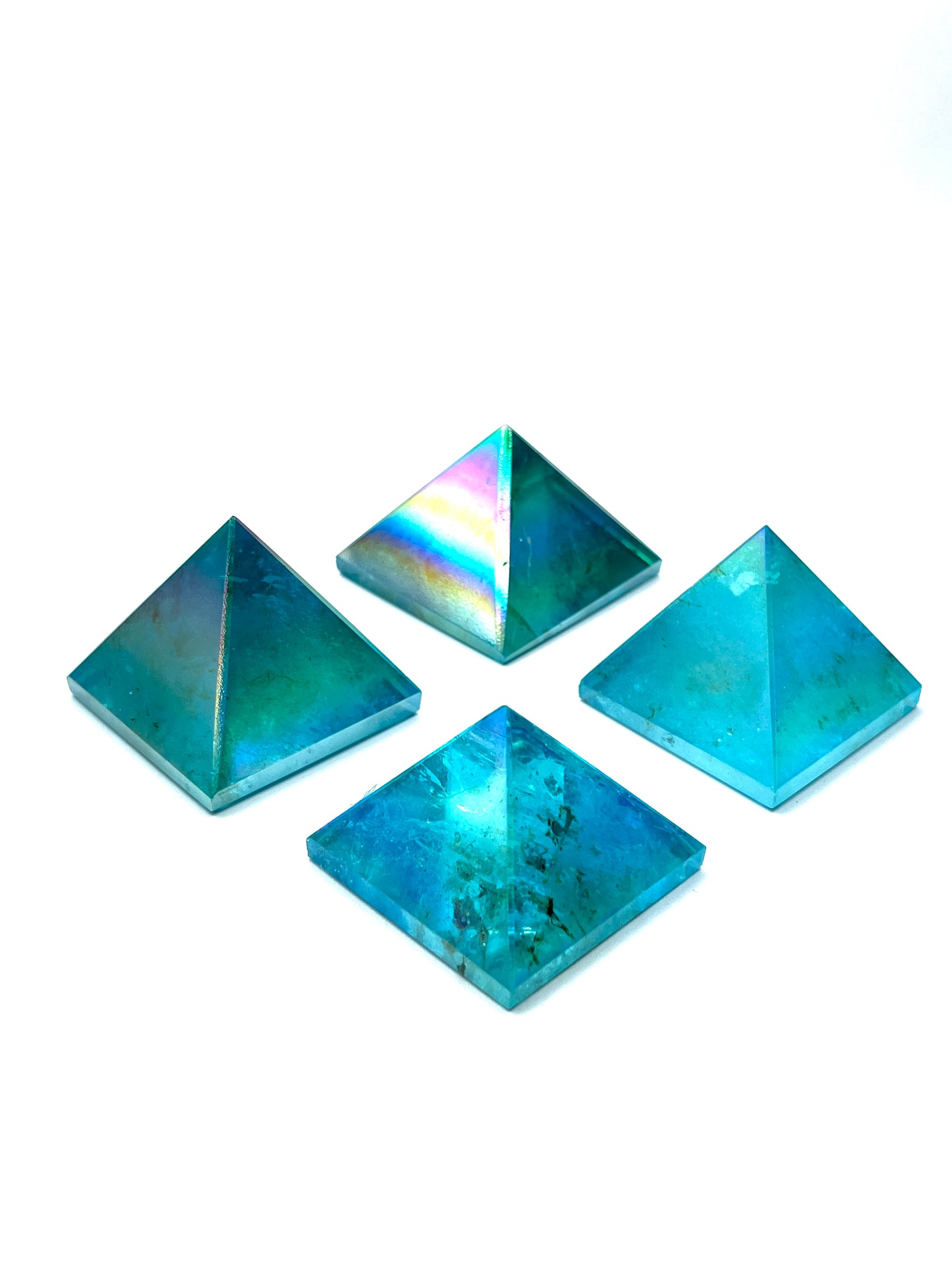 Aqua Aura Clear Quartz Pyramids