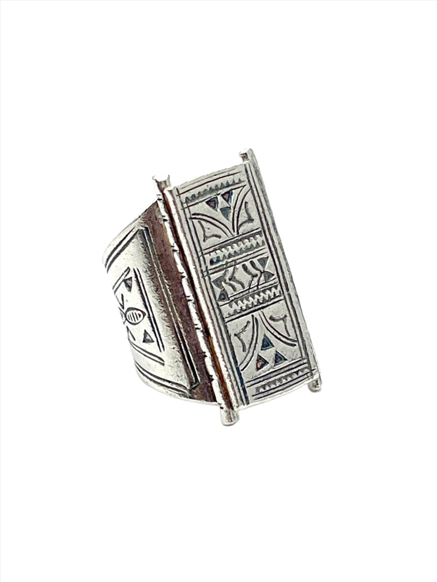 Sterling Silver Hill Tribe Large Signet Ring