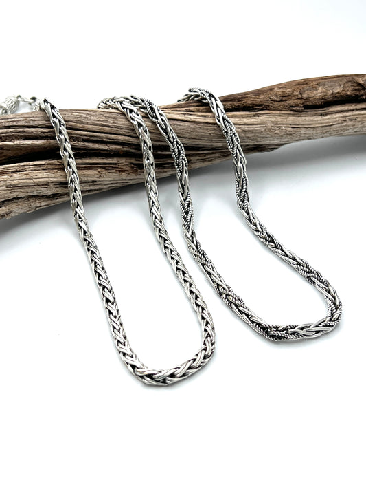 Sterling Silver Thai Braided Chain Necklaces