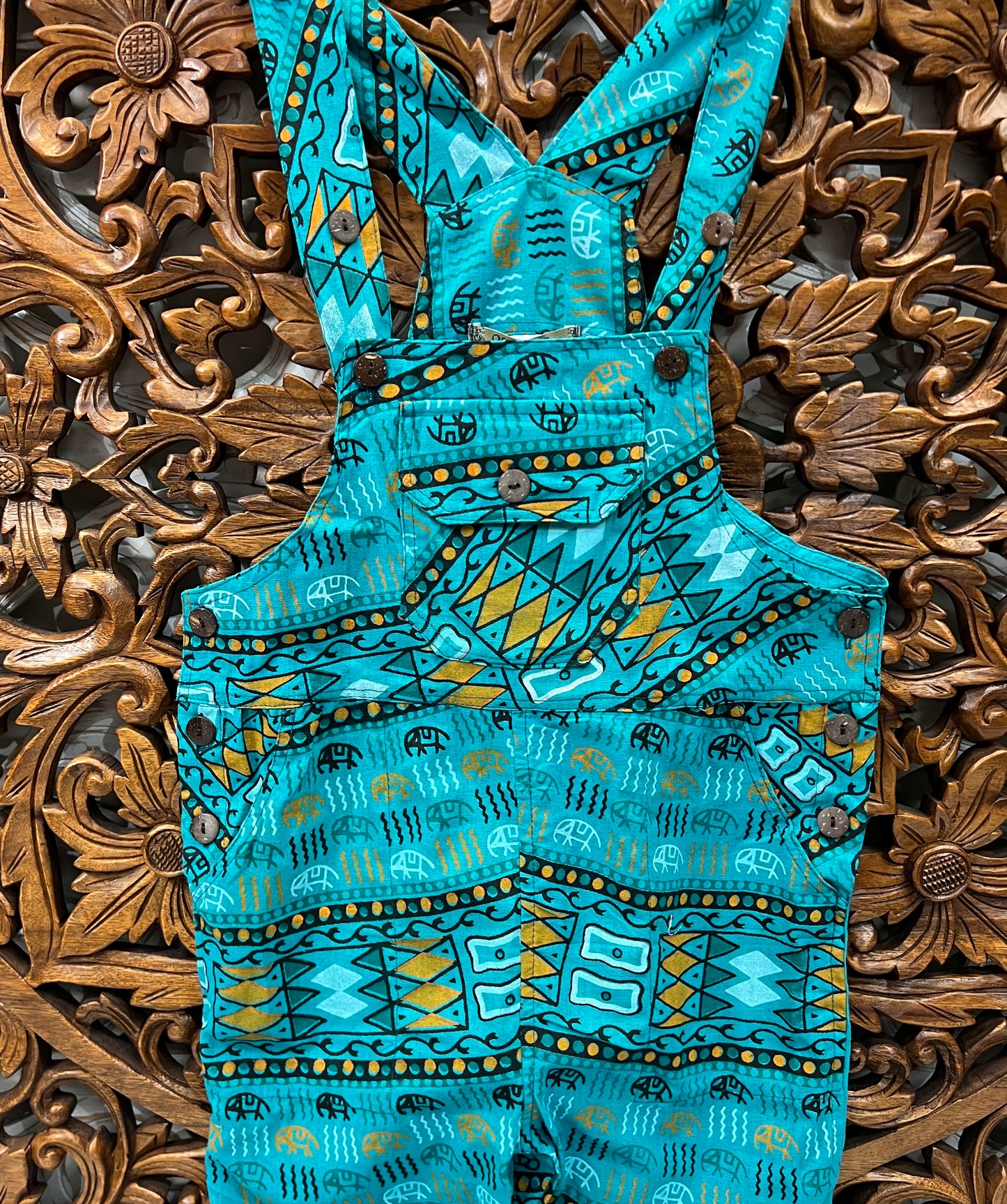 Child BlockPrint Long Overalls