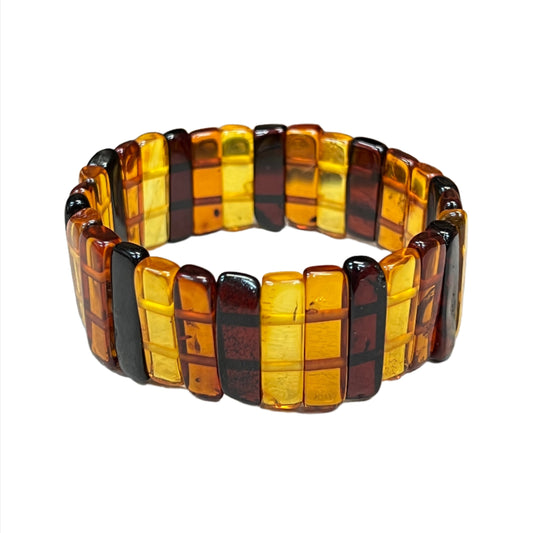 Polished Multi Amber Stretchy Bracelets