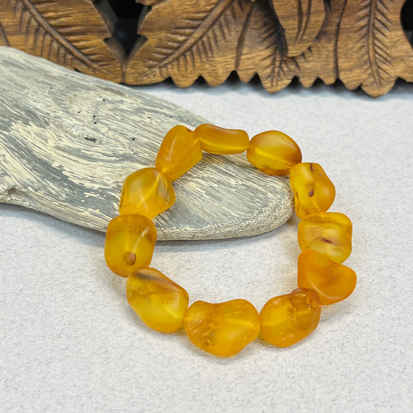 Large Unpolished Amber Stretchy Bracelets