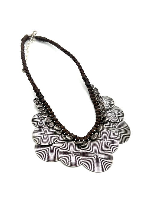 Sterling Silver Hill Tribe Necklace with Spirals