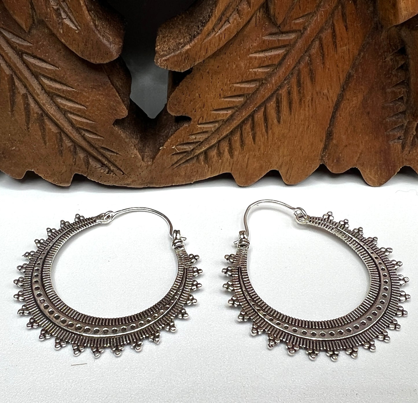 Large Beaded Hoop Earrings