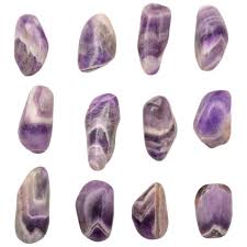 Chevron Amethyst Tumbled Stones