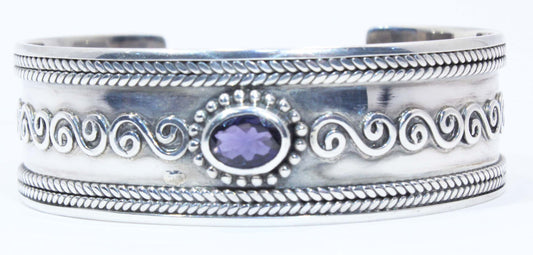 Sterling Silver Iolite Cuff Bracelet