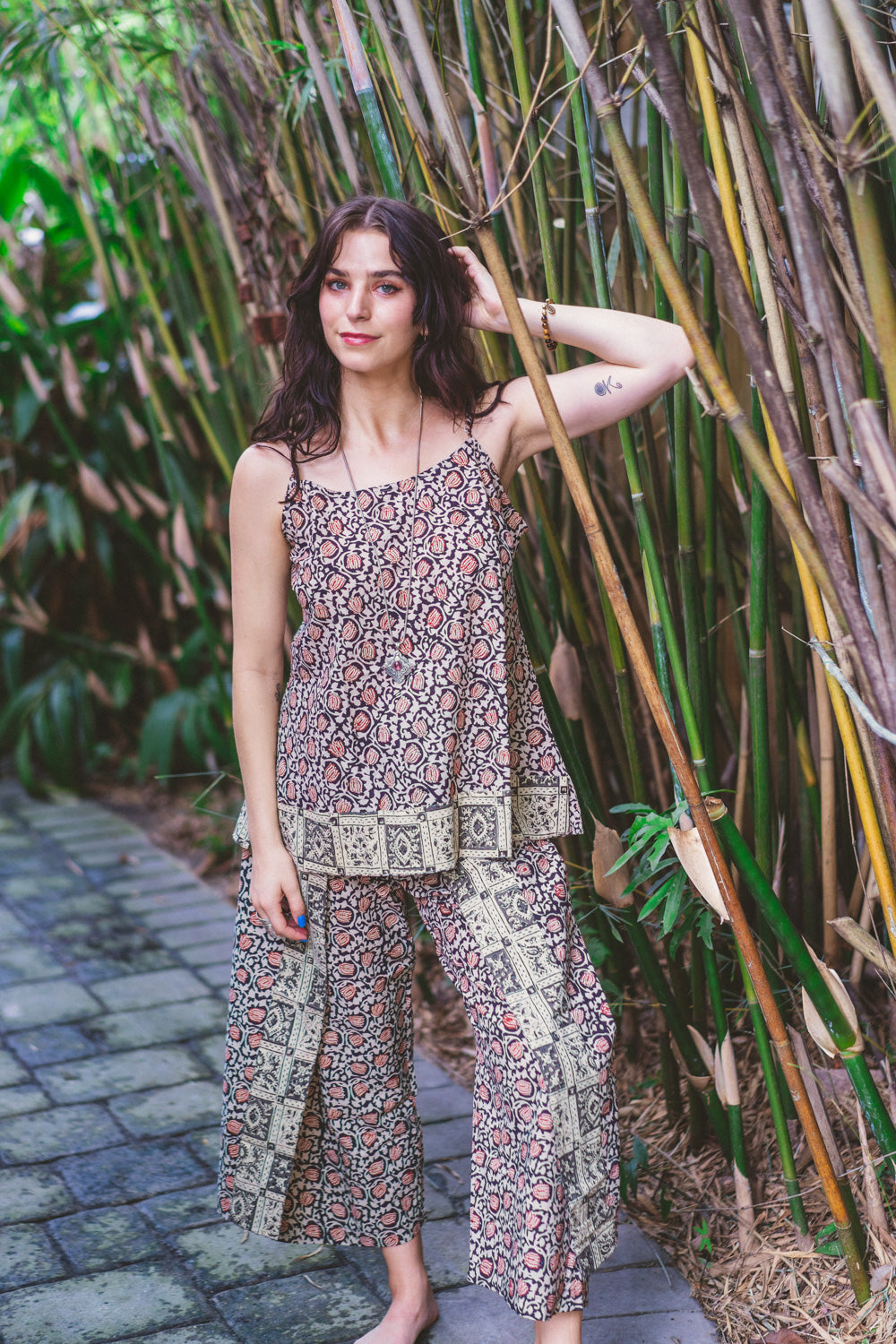 Block print Wrap Pants