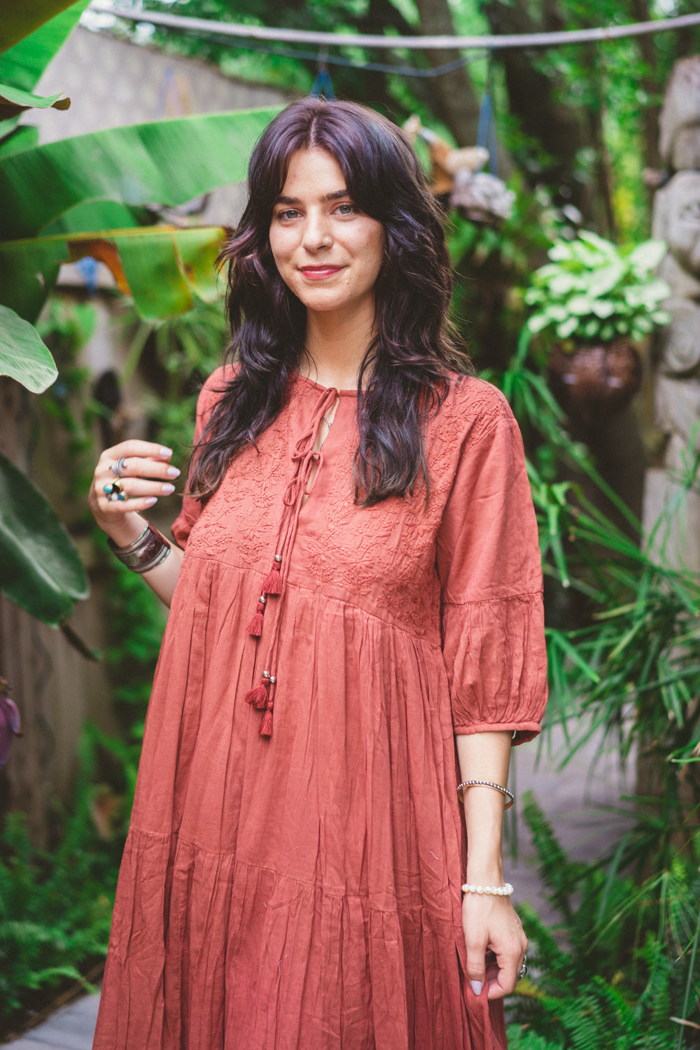 Fine Cotton Kurta Dresses Rose / L/XL
