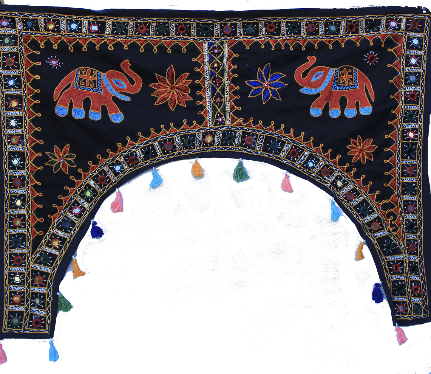 Rajasthani Elephant Embroidered Toran Door or Window Hanging